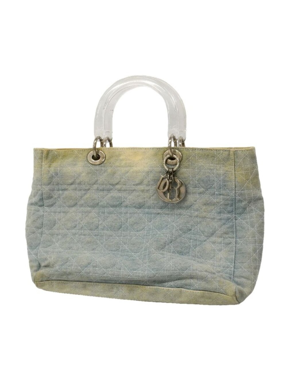 Dior Tote Cannage Denim Blue Silver